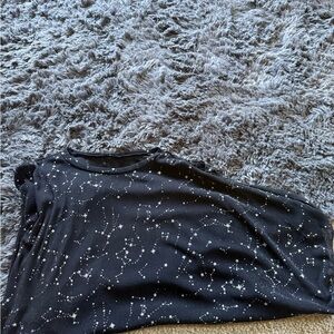 Black Starry Patterned Top